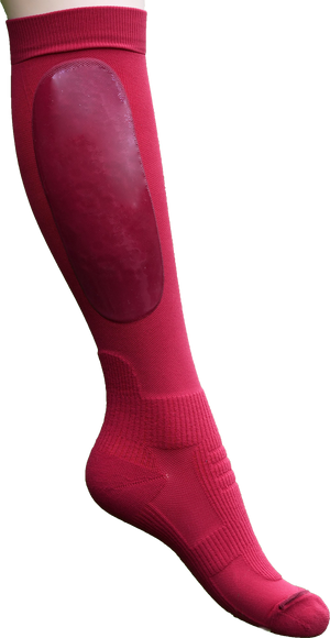 Couleur éclatante des chaussette d équitation Fixity de West Island rouge rubis. 